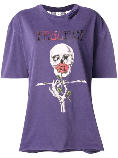 Alchemist Skull Print T-shirt In Purple
