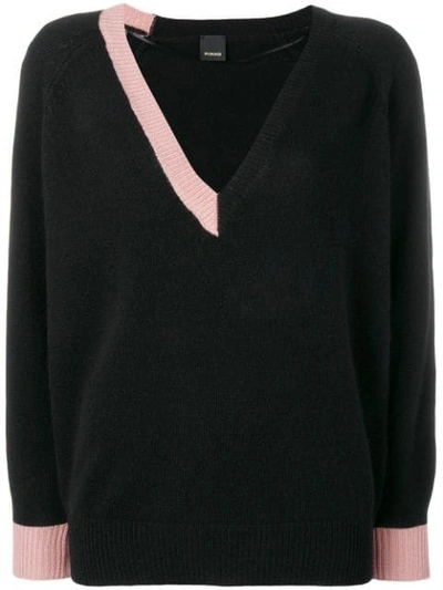 Pinko 100% Cashmere Sweater In Black