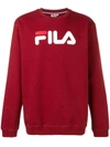 Fila Logo Print Sweatshirt - Red