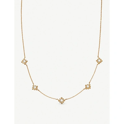Astley Clarke Flori 迷你 18ct 金-镀 镀金的银 和 母亲-的-珍珠 项链