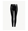 Commando Womens Black Faux-leather Leggings