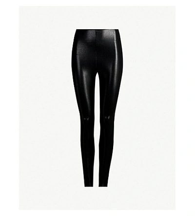 Commando Womens Black Faux-leather Leggings