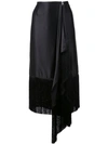Marques' Almeida Fringed Asymmetric Skirt In Black