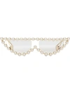 Gucci Pearl Embellished Sunglasses In Neutrals