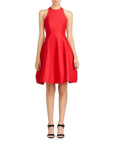 Halston Heritage Structured Cut-out Fit-and-flare Dress | ModeSens