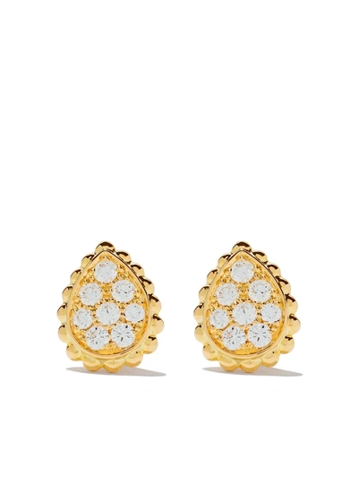 Boucheron 18kt Yellow Gold Serpent Bohème Diamonds Xs Motif Teardrop Stud Earrings In Yg