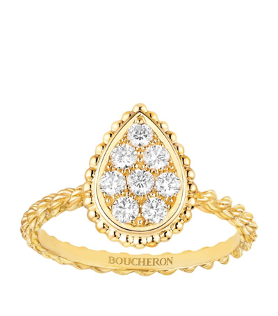 Boucheron Women's Serpent Bohème 18k Yellow Gold & Diamond Small Ring
