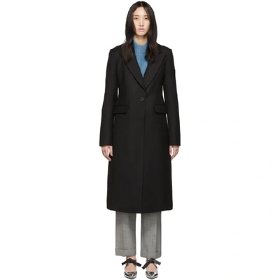 Tibi Wool-twill Coat In Black