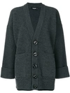 Dsquared2 Wool Cardigan In Blu/black|grigio