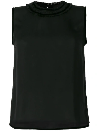 Dsquared2 Velvet Trim Tank Top In Nero|nero