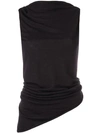 Rick Owens Asymmetric Knitted Top In Black