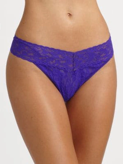Hanky Panky Signature Lace Original Rise Thong In Electric Purple