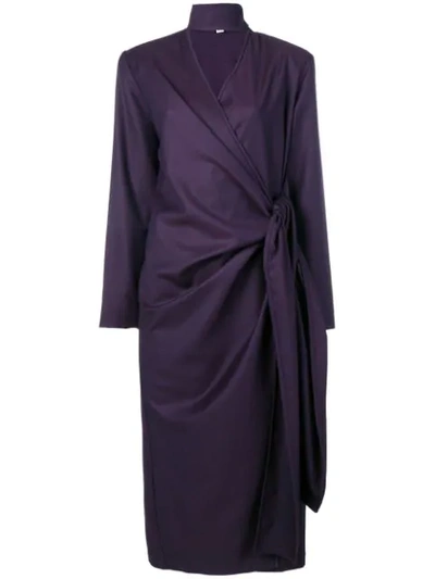 Materiel Wrap Midi Dress In Purple