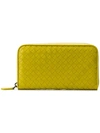 Bottega Veneta Square Zipped Purse In Yellow