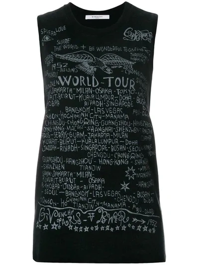 Givenchy World Tour Cotton Top In Nero