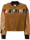 Fendi Embroidered Bomber Jacket In Tobacco