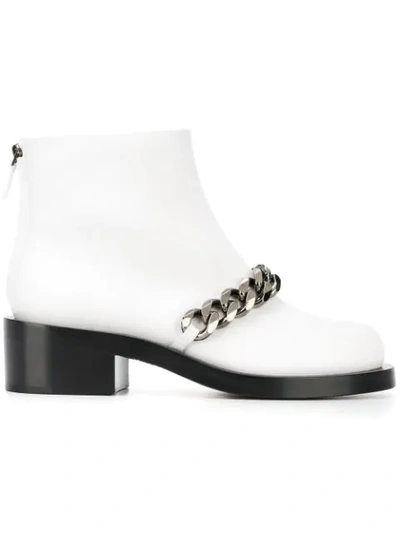 Givenchy Chain Ankle Boots - White