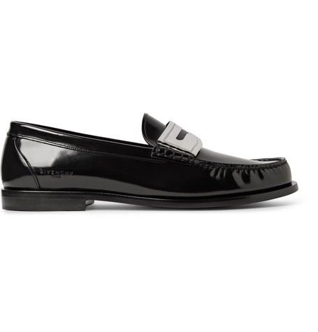 Givenchy Polished-leather Penny Loafers In Black | ModeSens
