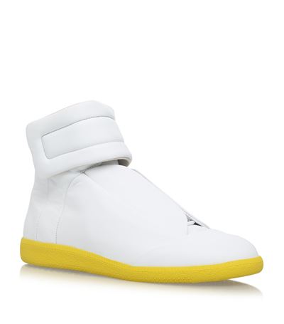 Maison Margiela Future Leather High-top Trainers In White | ModeSens