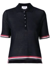 Thom Browne Knitted Polo In Blue