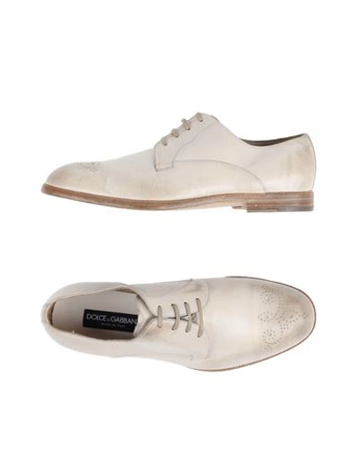 Dolce & Gabbana Lace-up Shoes In Ivory