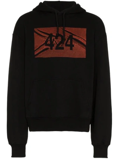 424 Logo-print Oversized Cotton-jersey Hoody In Black