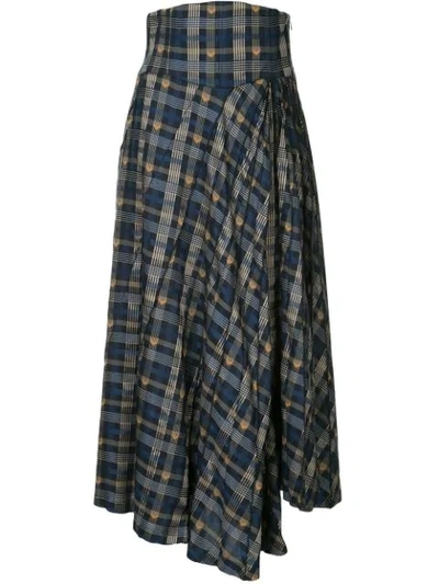 Mame Asymmetric Plaid Skirt - 多色 In Multicolour
