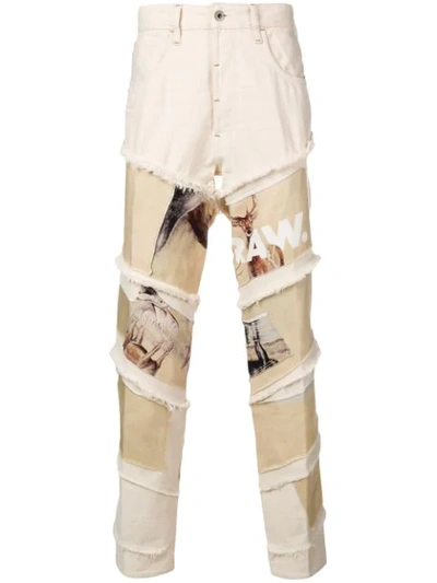 G-star Raw Research Deer Print Jeans In Neutrals