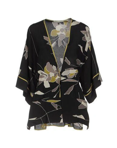 Halston Heritage Floral Shirts & Blouses In Black