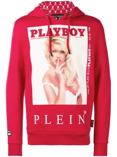 Philipp Plein X Playboy Cover Hoodie In Red