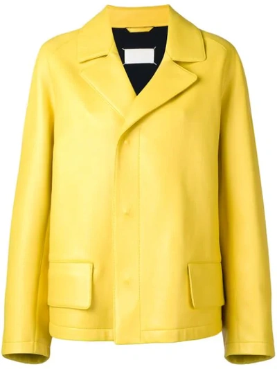 Maison Margiela Yellow Bonded Glove Leather Jacket