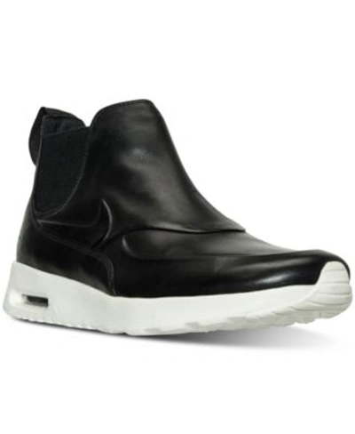 Nike Air Max Thea Mid Leather Sneakers In Black/black/sail | ModeSens