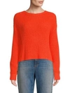 Eileen Fisher Chunky Knit Crop Sweater In Hot Red