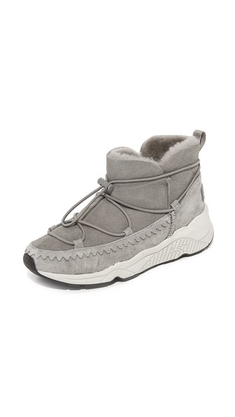 ash mitsouko shearling sneaker booties