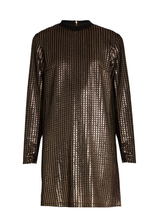 House Of Holland Chain-mail Knit Dress In Bronze | ModeSens