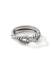 David Yurman Cable Loop Ring With Diamonds In Silver