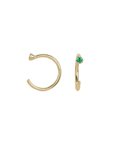 Ariel Gordon Jewelry Ariel Gordon Dual Emerald Birthstone Hoops In Gold