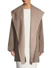 Vince Wool-blend Hooded Coat In Maple