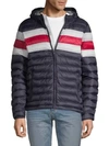 Tommy Hilfiger Plaid Puffer Jacket In Navy