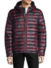 Tommy Hilfiger Plaid Puffer Jacket In Red Print