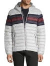 Tommy Hilfiger Plaid Puffer Jacket In White