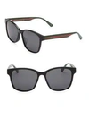 Gucci 56mm Unisex Acetate Sunglasses In Black