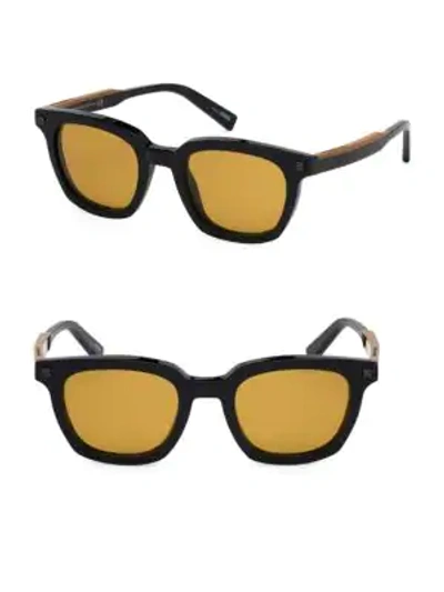 Ermenegildo Zegna 50mm Square Sunglasses In Black Brown