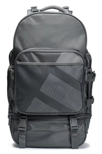 Adidas Originals Mesh-paneled Printed Twill Backpack In Gray