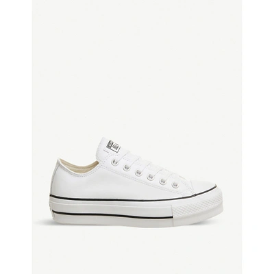 Converse All Star Leather Low-top Trainers In White Black White