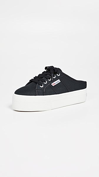 superga black flatforms