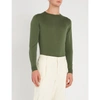 John Smedley Lundy Crewneck 羊毛 跨接器 In Sepal Green