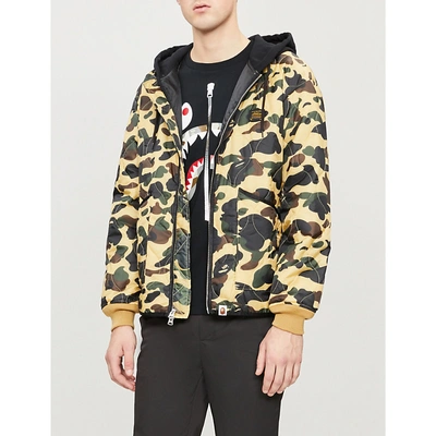 A Bathing Ape Quilted Camouflage-print Shell Jacket In Yellow