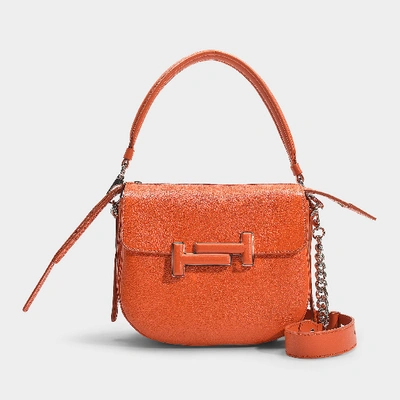 Tod's | Dot Patta Double T Mini Bag In Orange Calfskin