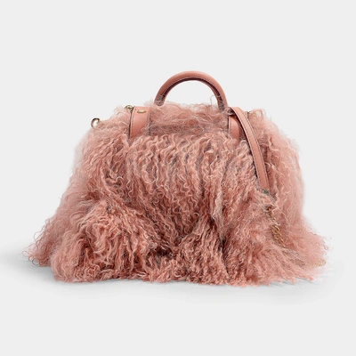 Strathberry | The  Nano Tote In Pink Fur
